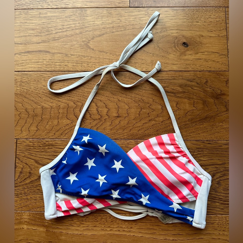 Victoria’s Secret PINK American Flag Fourth Of July Bikini Top Size XS